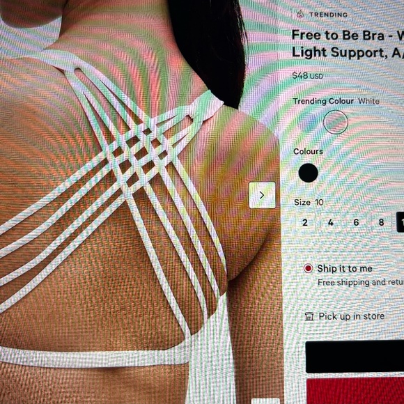 Free to Be Bra - Wild Light Support, A/B Cup - White SZ. 10 - Picture 3 of 5